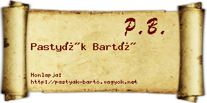 Pastyák Bartó névjegykártya